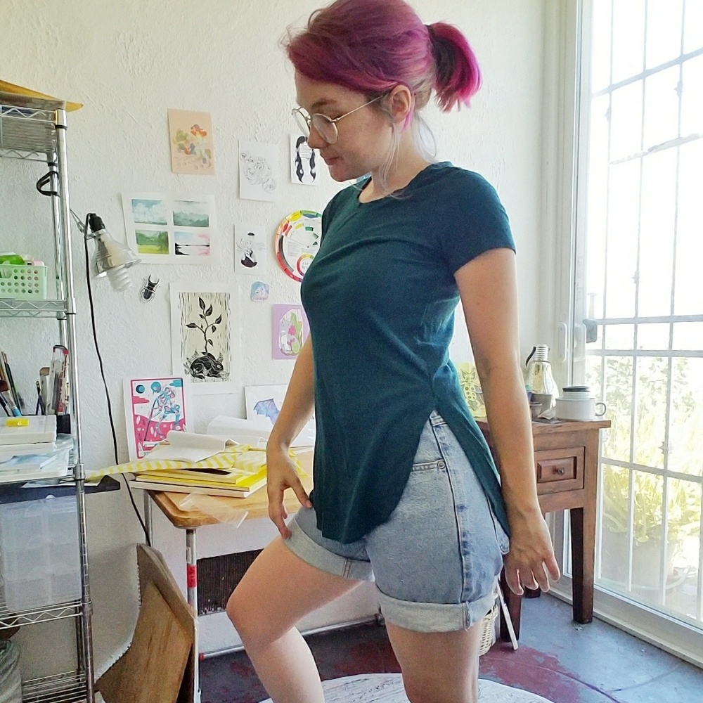 LAST CHANCE!! Teal Rib Knit Side Slit Tunic